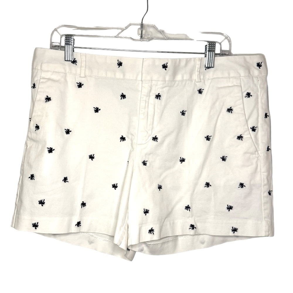 White Palm Tree Print Women Shorts